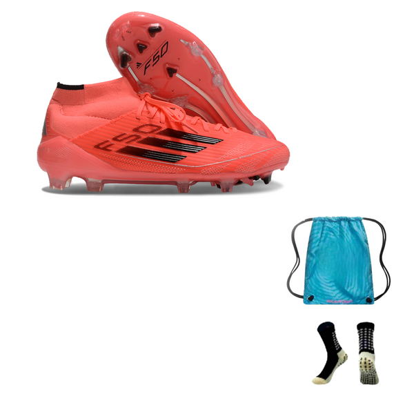 Adidas F50 Elite MID FG + Meia Antiderrapante + Bolsa